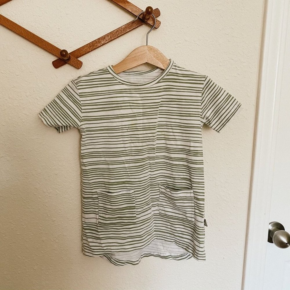Nui Organics Striped T-shirt Dress Size 2